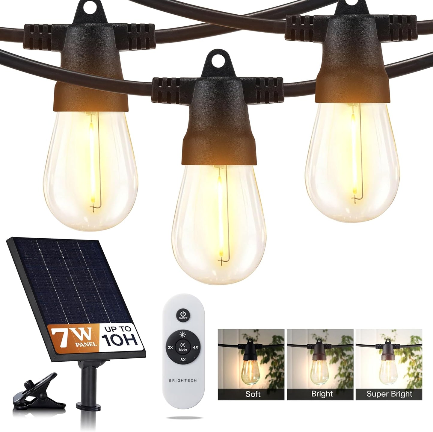 Brightech 104 FT Ambience Pro Solar Powered Outdoor LED String Lights