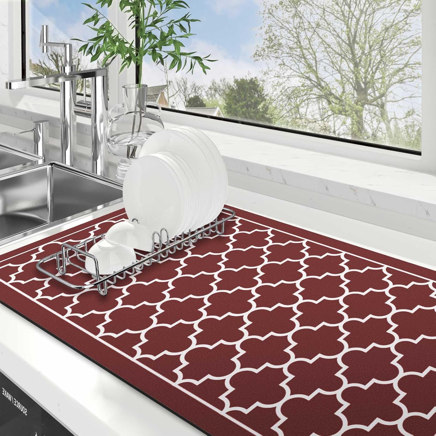 Super Absorbent Dish Drying Mat for Kitchen Counter Use