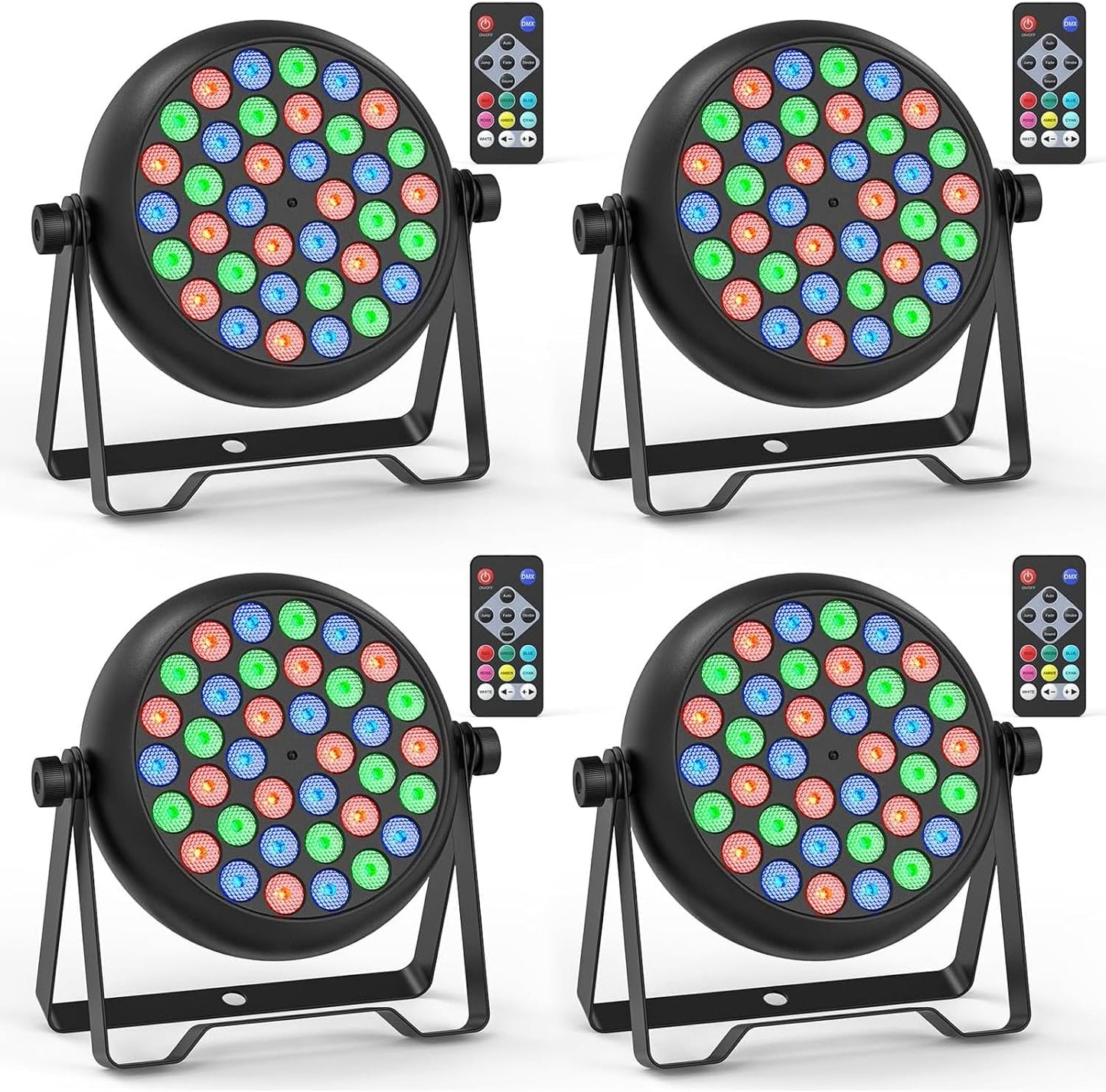 36 LED Stage Lights for Events, Parties, and Weddings - 4 Pack
