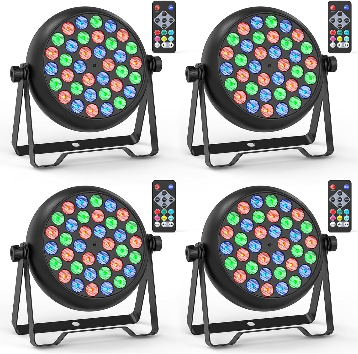 36 LED Stage Lights for Events, Parties, and Weddings - 4 Pack