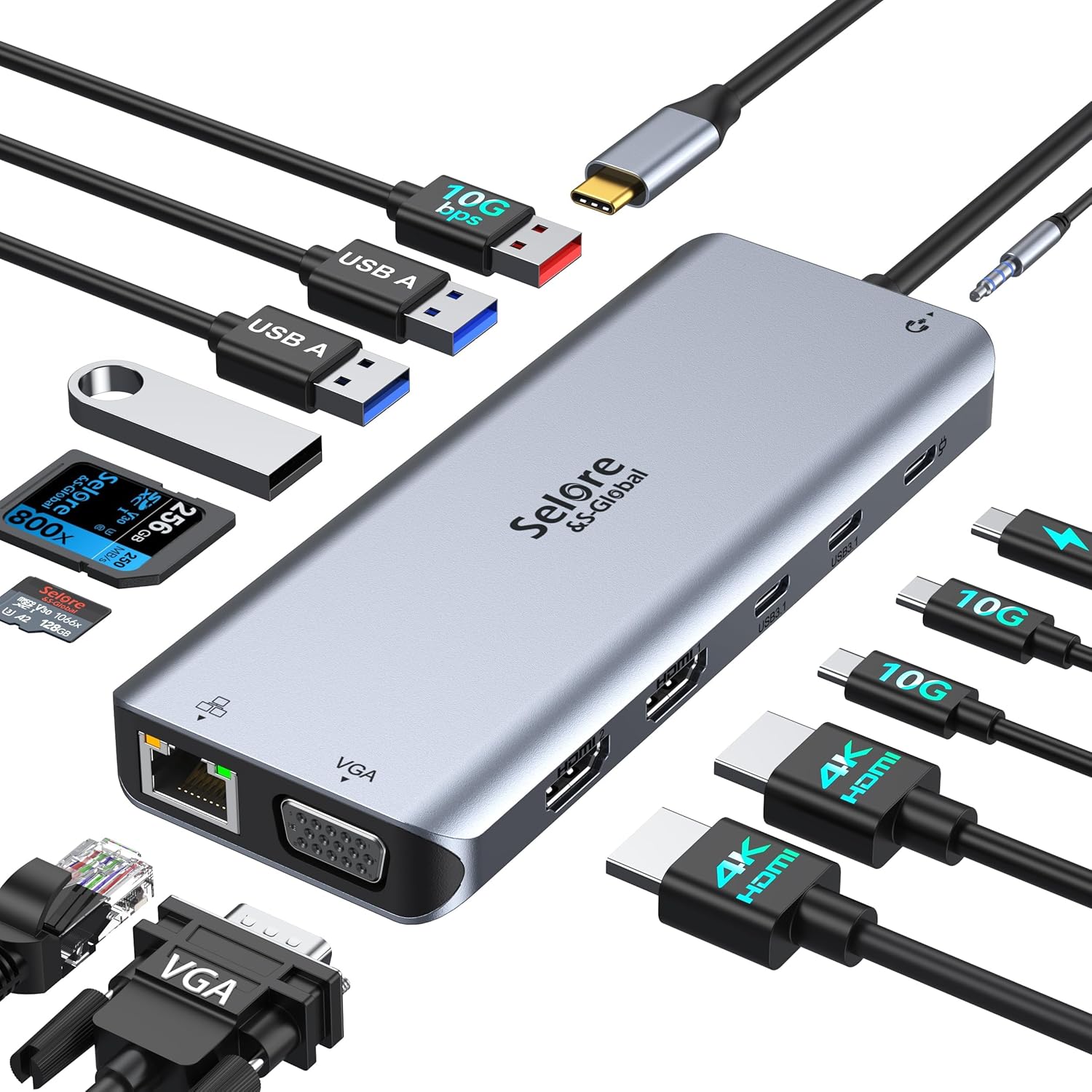 Selore USB C Docking Station: Triple Monitor Powerhouse