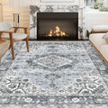 Vintage Boho Area Rug 5x7 for Living Room - Machine Washable Design