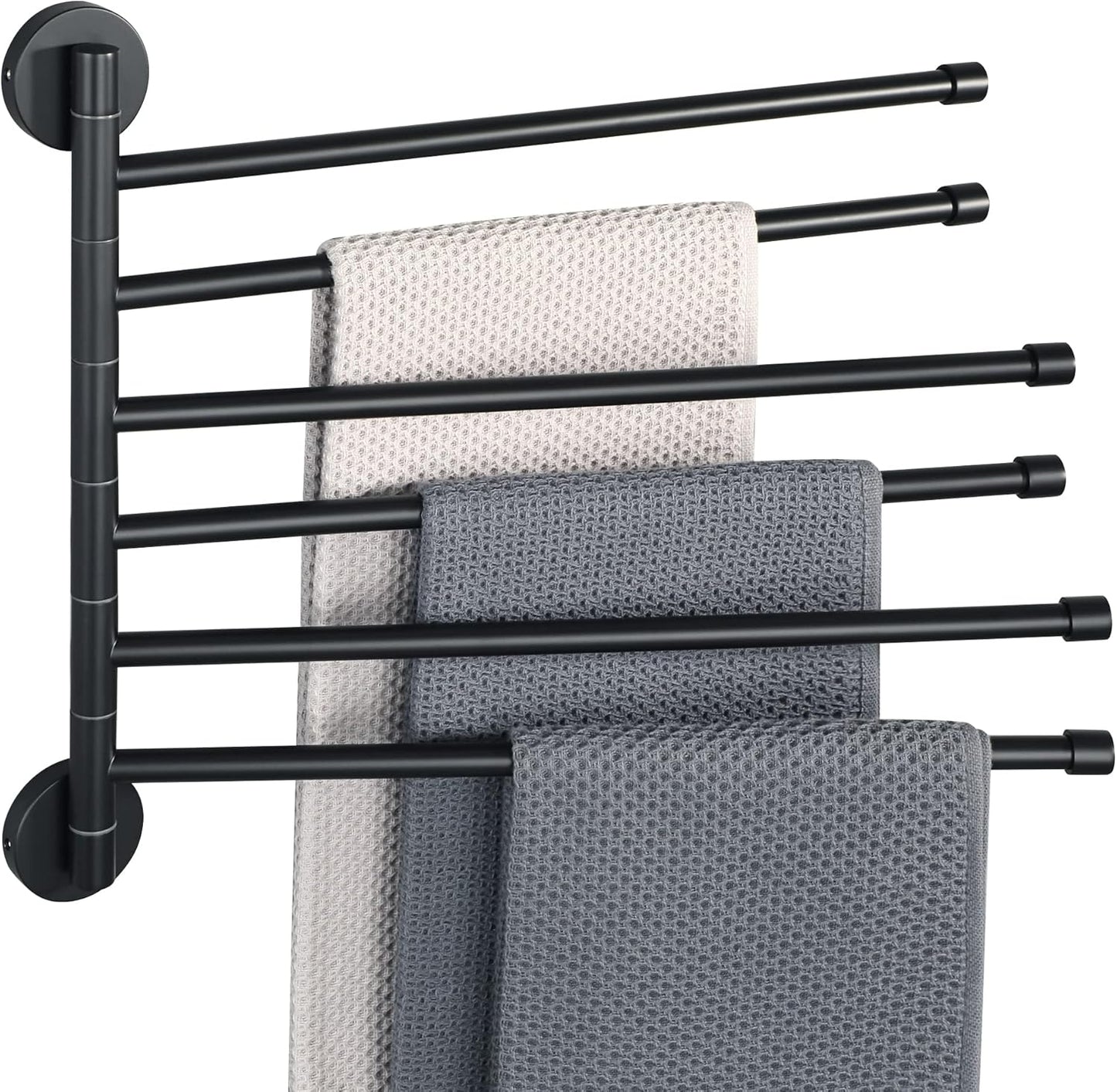 Alise Swivel Towel Rack - Space Saving 6 Arms Towel Holder