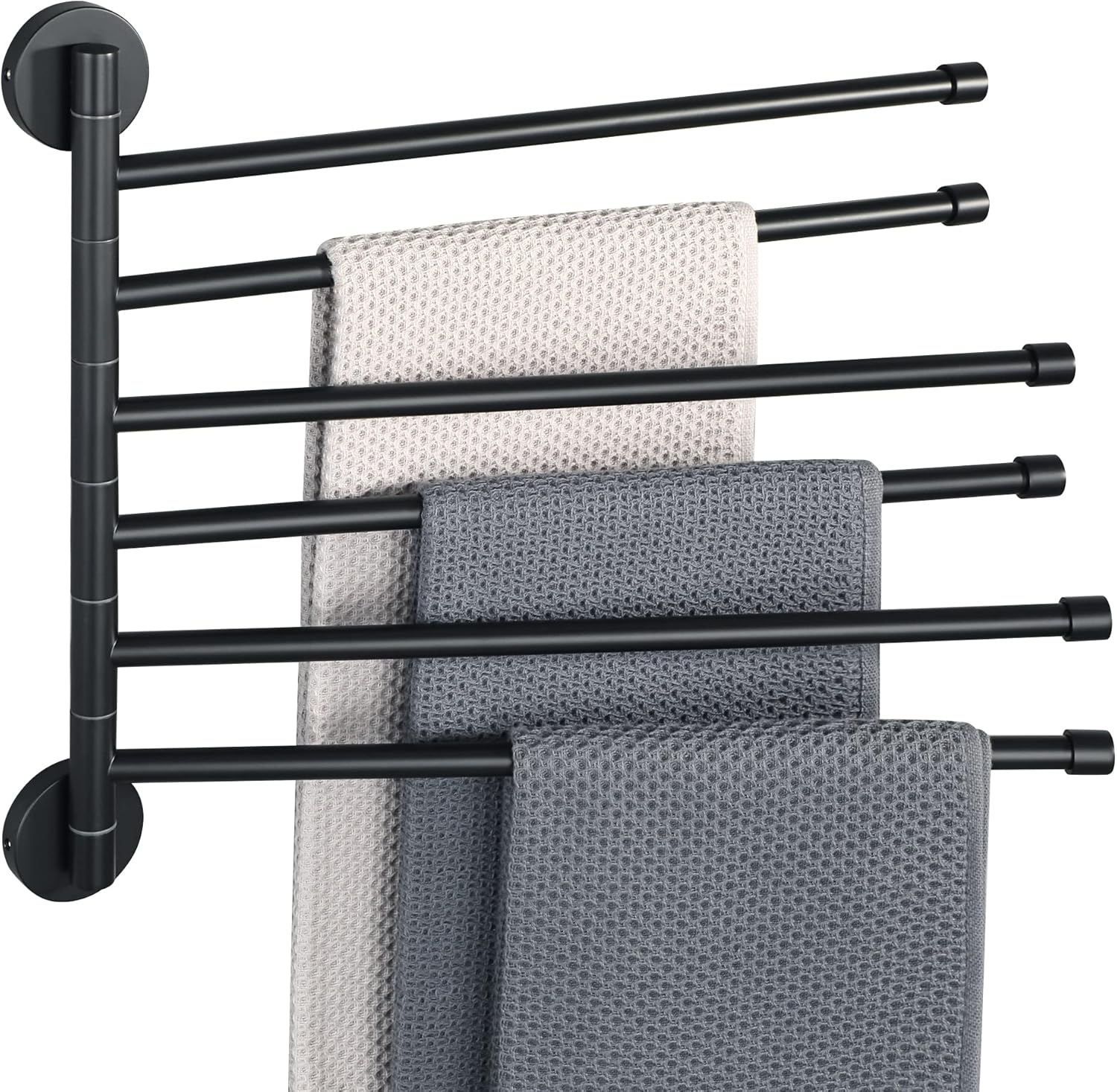 Alise Swivel Towel Rack - Space Saving 6 Arms Towel Holder