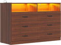 Bigbiglife 6-Drawer Dresser with Charging Station and LED Light