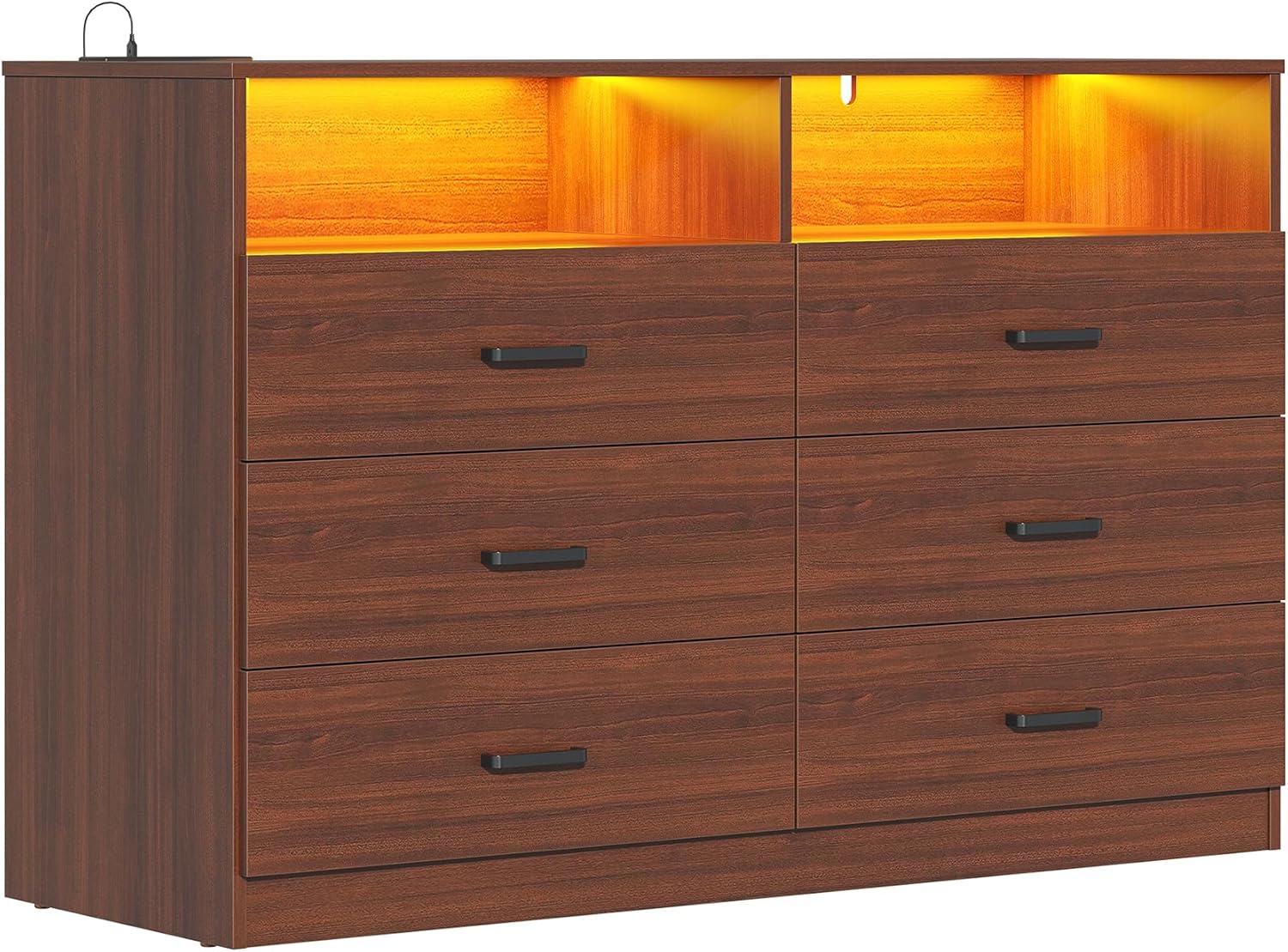 Bigbiglife Dresser for Bedroom with Charging Station & LED Light