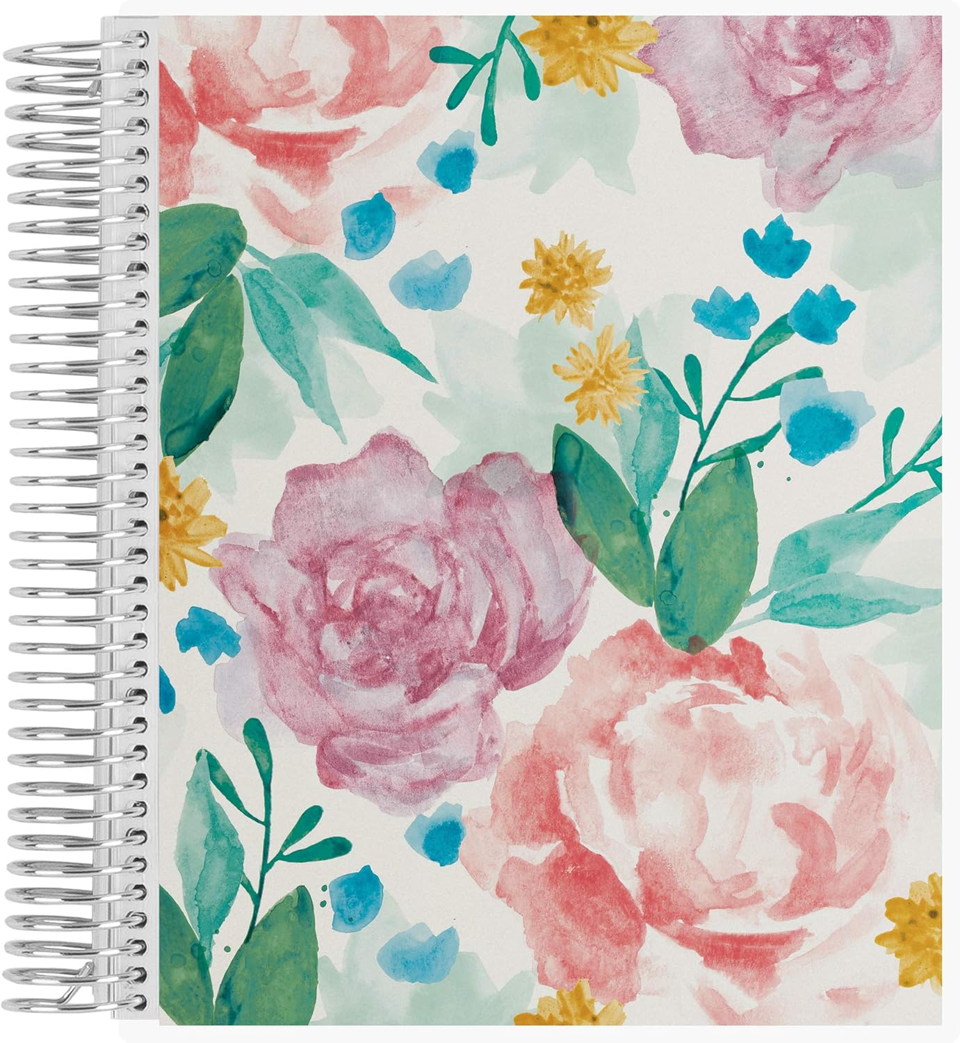 Erin Condren Productivity Notebook - Watercolor Blooms, 160 Lined Pages
