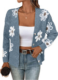 SHENHE Floral Print Button Down Cardigan V Neck - Comfortable Knit