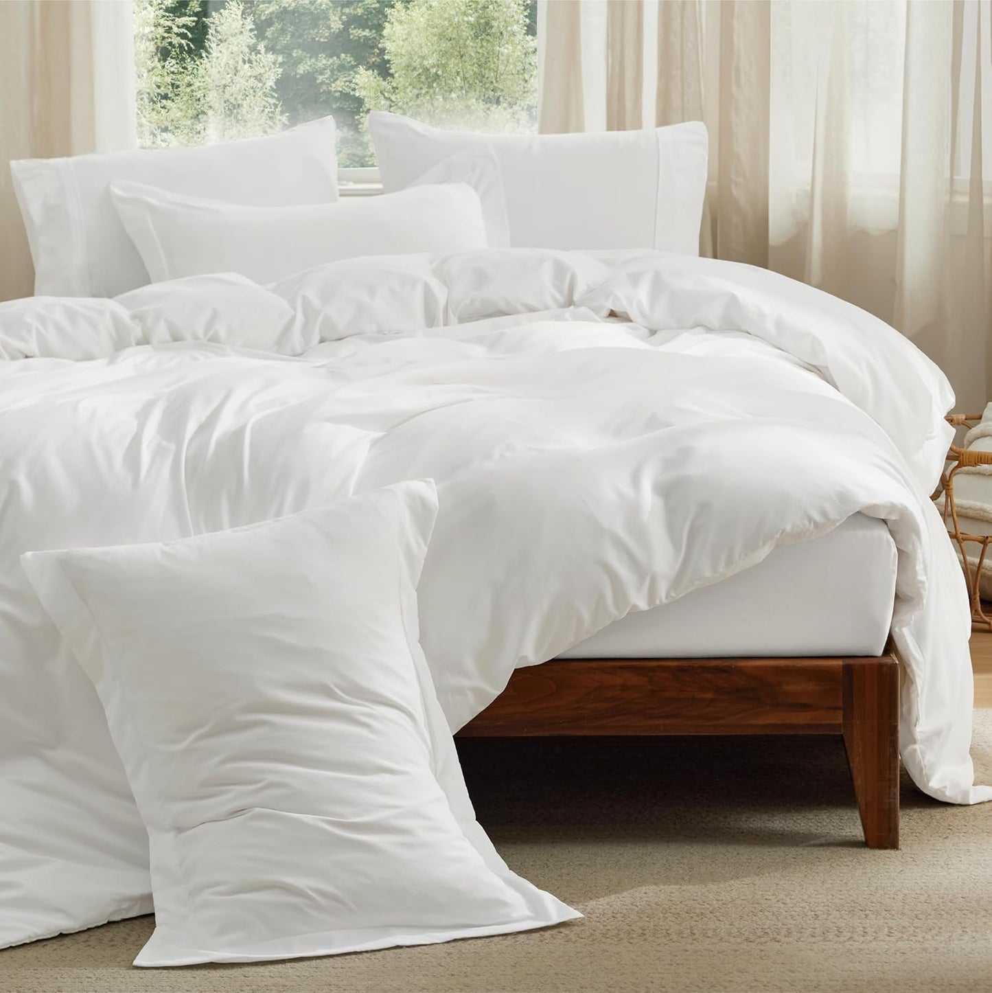 Luxurious Bedsure Duvet Cover with Fitted Sheet Queen Set