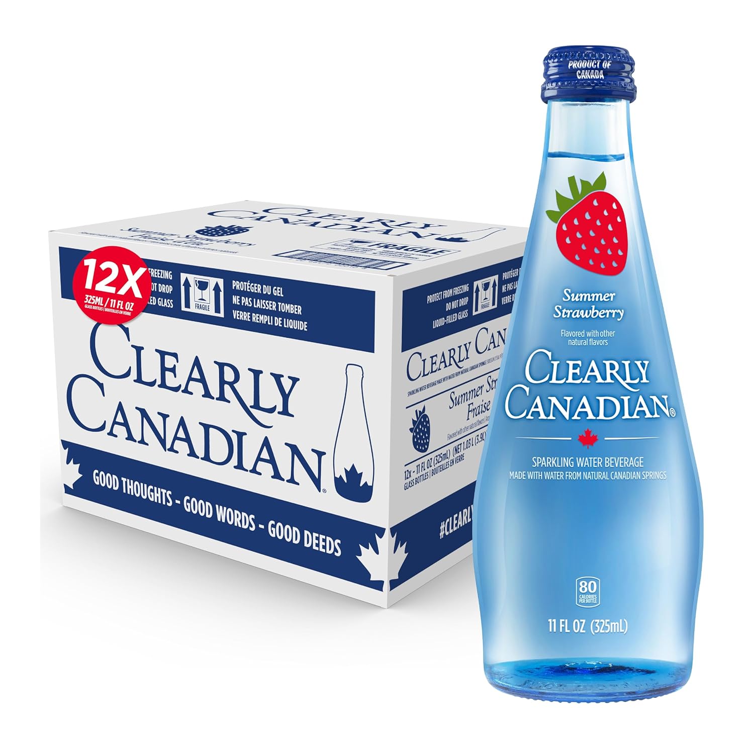 Clearly Canadian Summer Strawberry Sparkling Spring Water Beverage