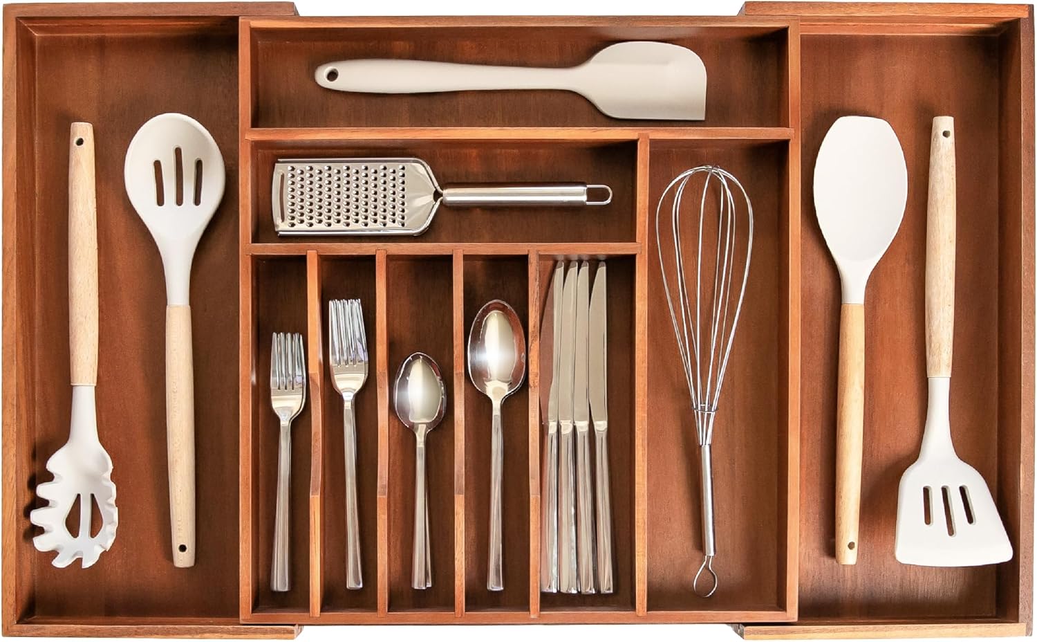 Premium Silverware Organizer for Kitchen Drawers, Expandable Design