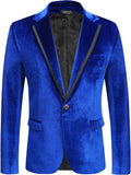 Velvet Blazer One Button Velour Tuxedo Jacket - Sharp Vintage Look