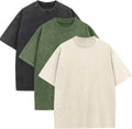 Men's Oversized Cotton T-Shirts Loose Fit Vintage Washed Tee Jewelry