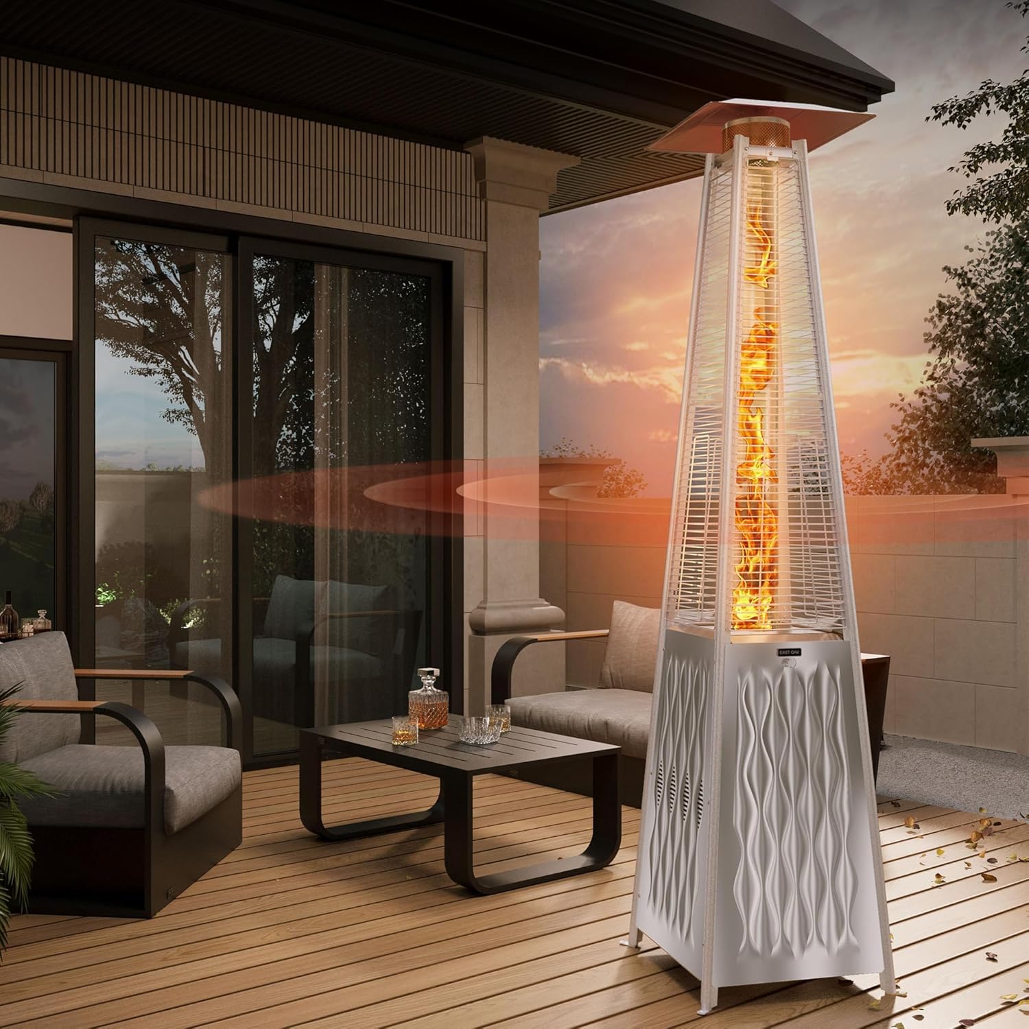 48,000 BTU Stainless Steel Pyramid Patio Heater
