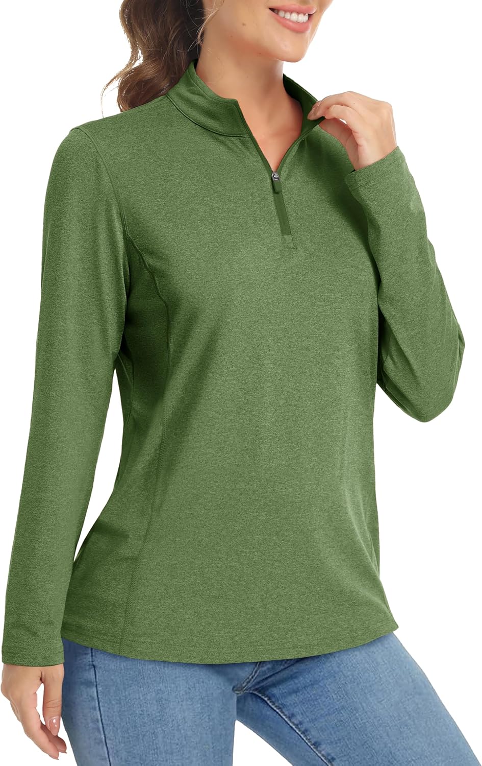 MAGCOMSEN Women's Long Sleeve 1/4 Zip Sun Protection Shirt