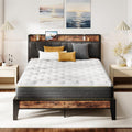 Full XL Bed Frame with Storage Headboard - Noise Free Support