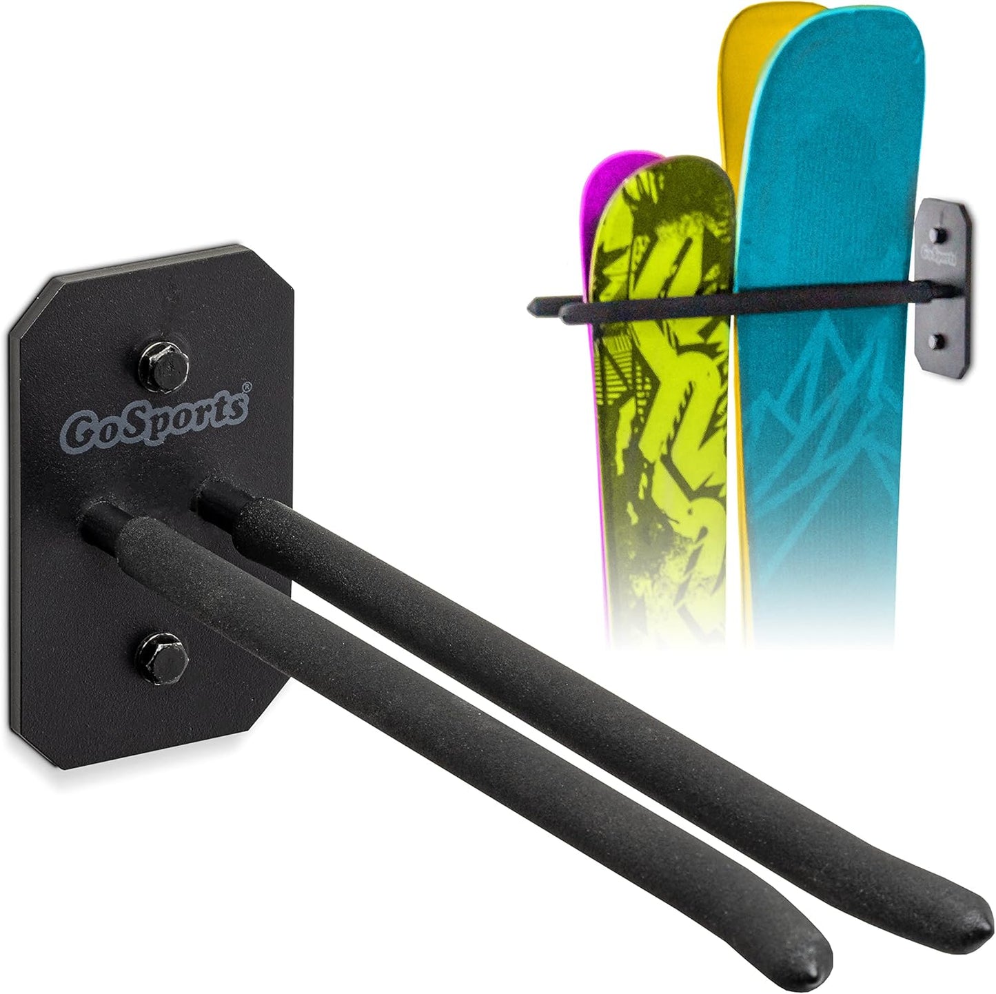 GoSports Wall Mounted Ski Rack - Organize 2-8 Skis!