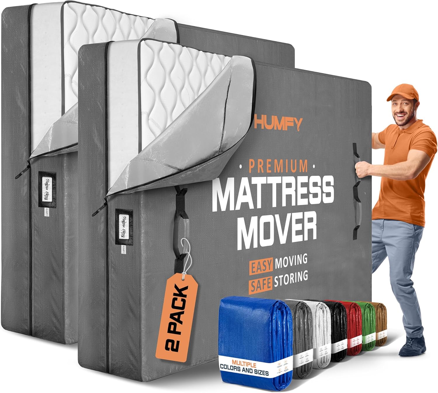 Queen Mattress Bags for Moving with 8 Handles - Durable Storage