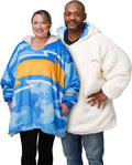 foco NFL Team Logo Reversible Oversized Sherpa Hoodie Sweatshirt Side