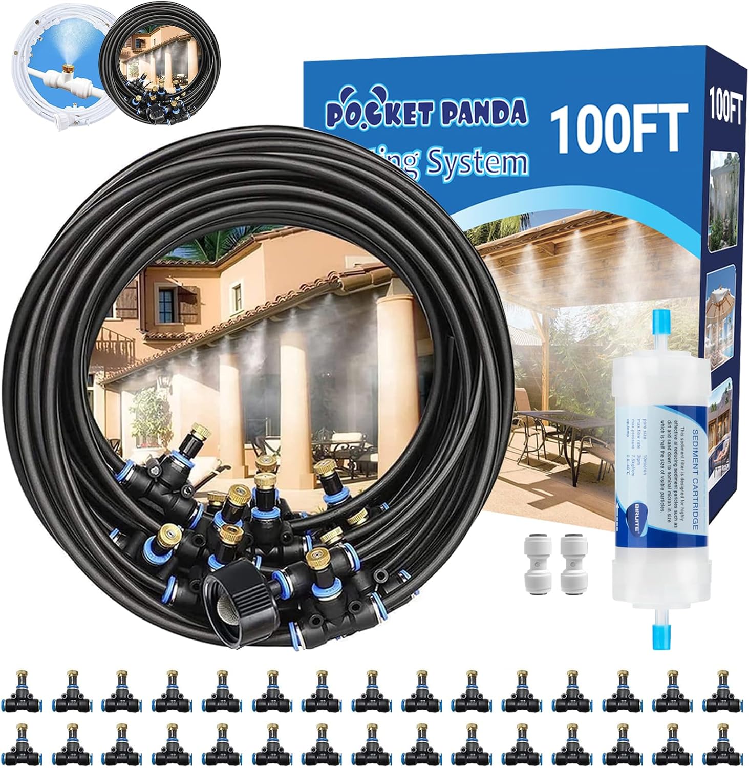 Pocket Panda Outdoor Misting System for Backyard Cooling Relief