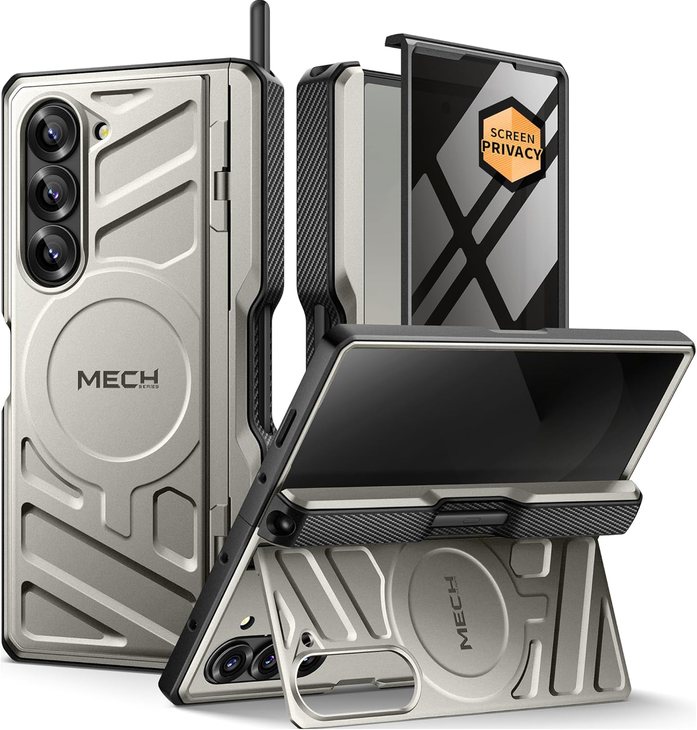 TONGATE Z Fold 6 Case with Privacy Screen Protector & Kickstand
