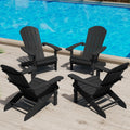 Adirondack Chairs Set of 4 - Durable HIPS Plastic Outdoor Chairs