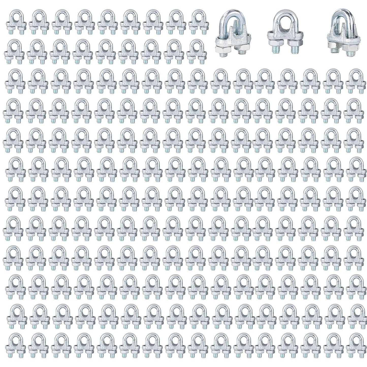 200 PCS 1/8 Inch Wire Rope Clamps for Heavy Duty Connections