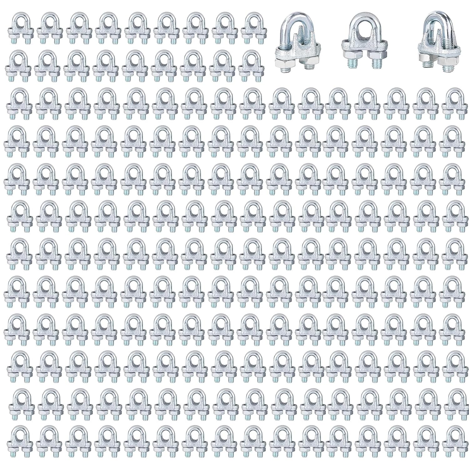 200 PCS 1/8 Inch Wire Rope Clamps for Heavy Duty Connections