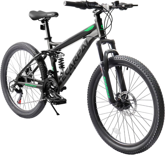 24 Inch Wheel Mountain Bike with Dual Suspension and Disc Brakes