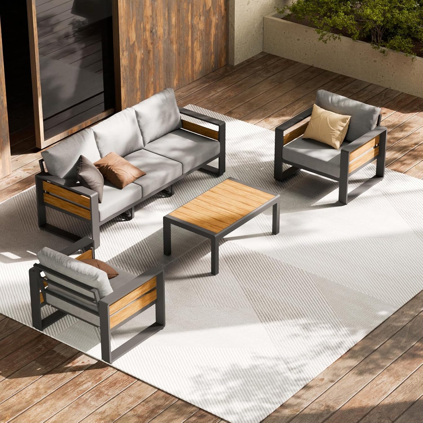 ZANDOR Aluminum Outdoor Patio Furniture Set for Modern Spaces