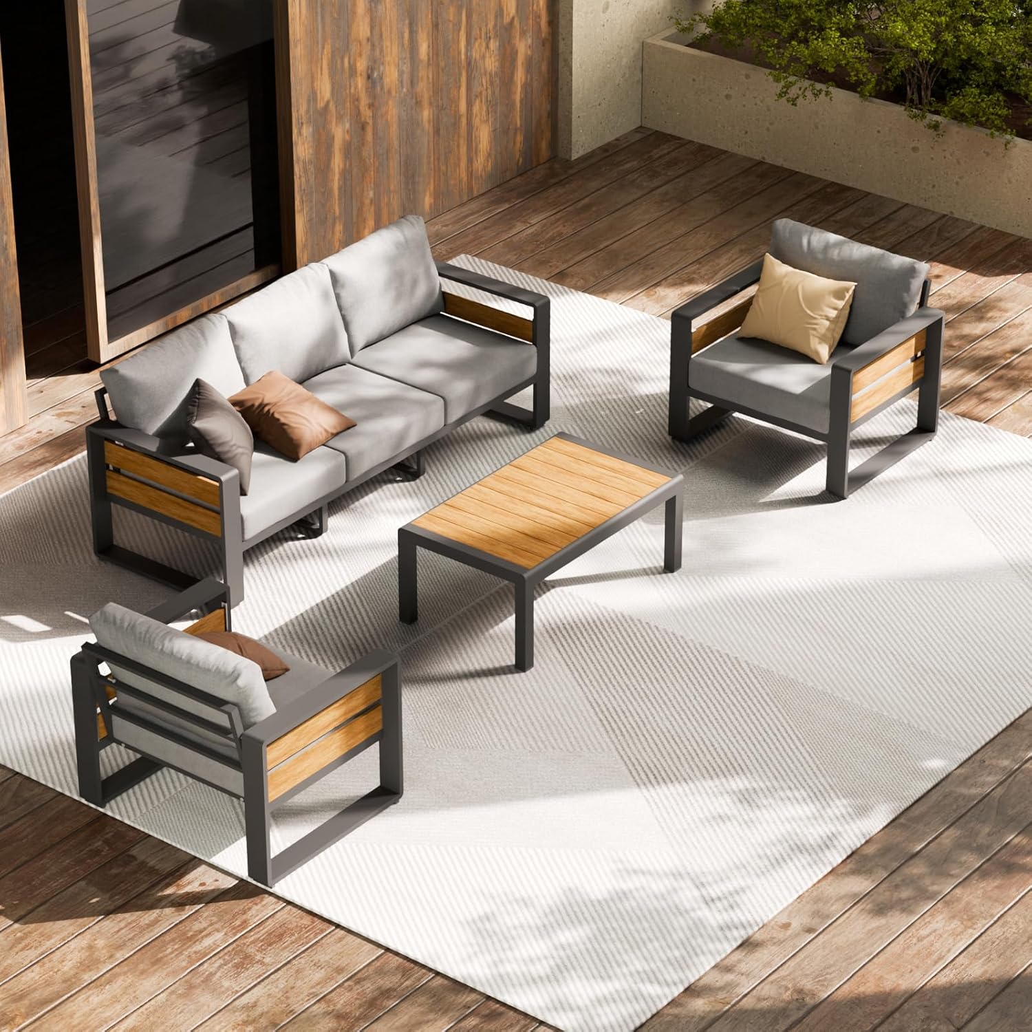 ZANDOR Aluminum Outdoor Patio Furniture Set for Modern Spaces