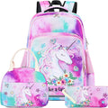 Girls Unicorn Backpack 3-in-1 School Bag Set - Insulated Lunch Tote
