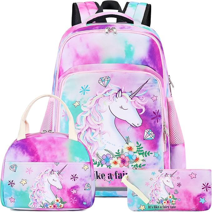 BTOOP Girls Backpack with Insulated Lunch Tote and Pencil Pouch