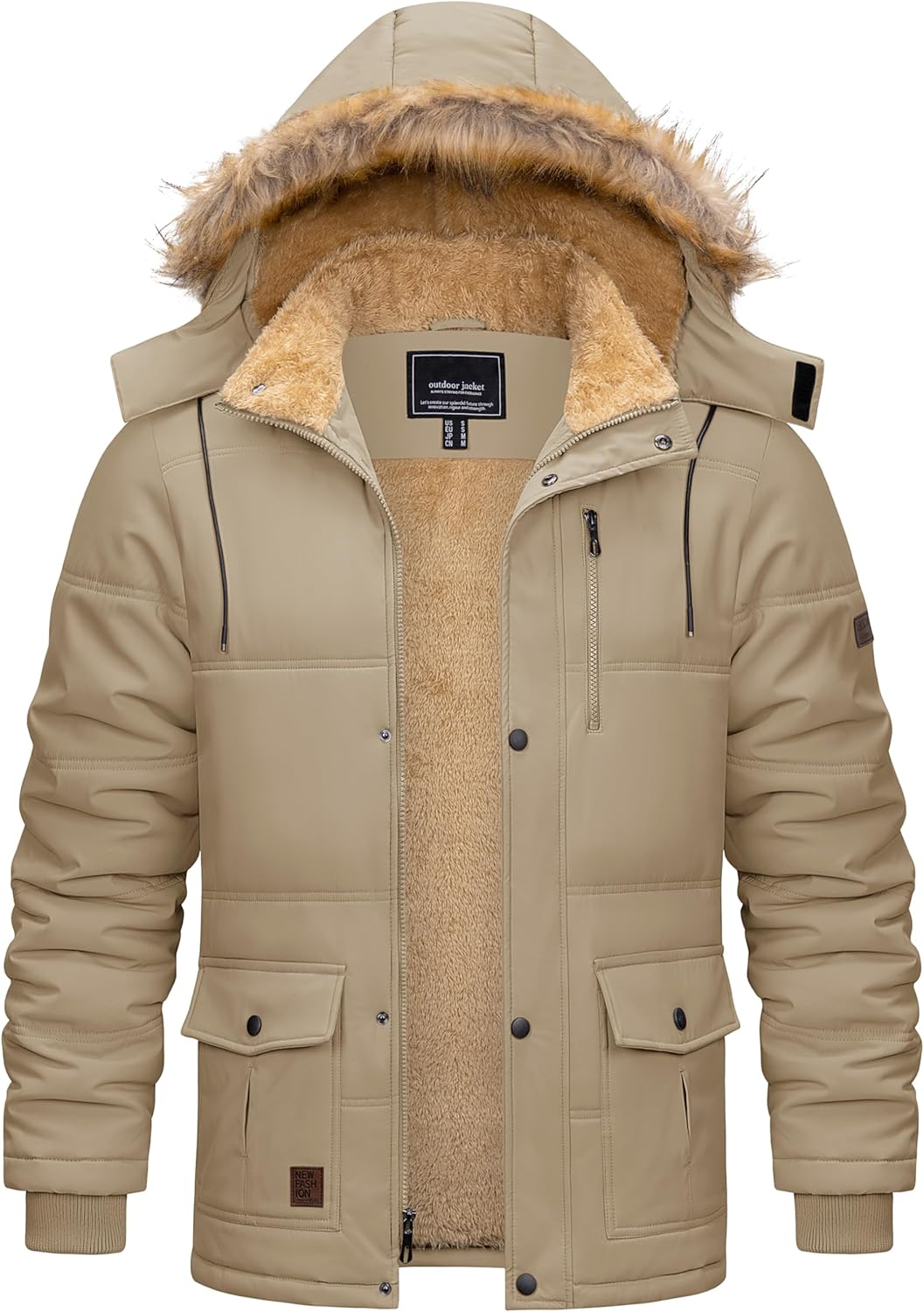 Cotrasen Thicken Warm Hooded Winter Jacket
