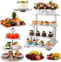 Roowest Wood Cake Stands Set of 6 Rustic Dessert Towers
