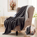Electric Throw Blanket with Foot Pocket - Soft Heated Throw for Adults