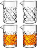 Cocktail Mixing Glasses 24 oz 4-Pack - Thick Bottom Crystal Pitcher