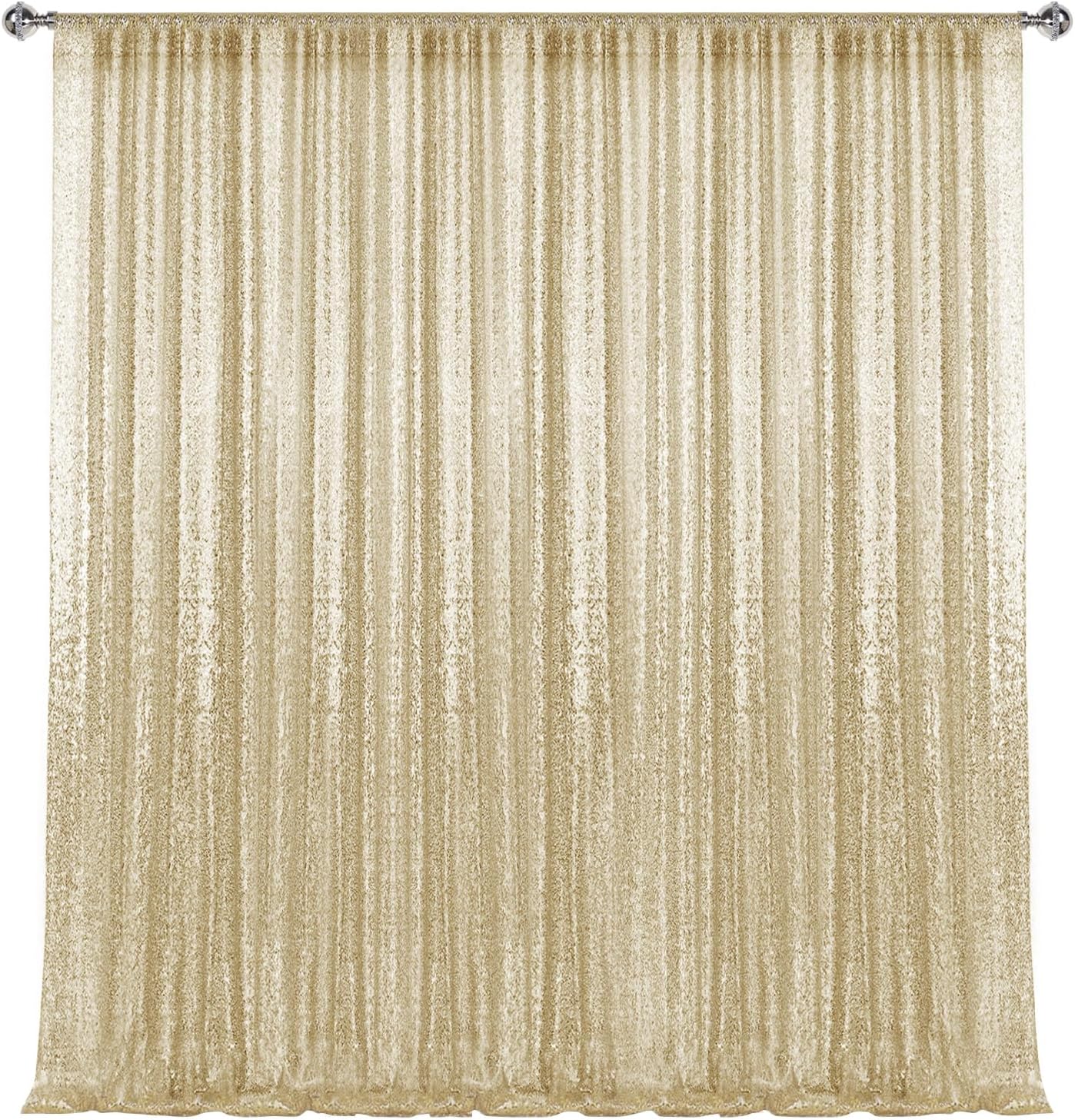 Champagne Sequin Backdrop Curtain for Stunning Photography Decor