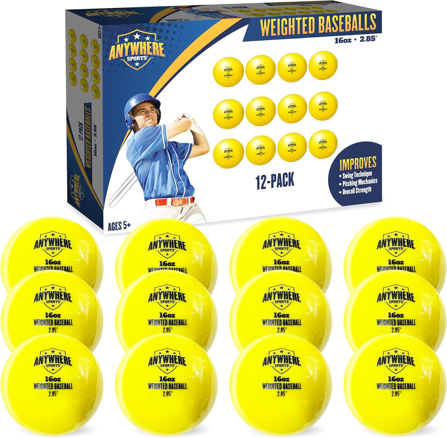 Weighted 16 oz Training Baseballs for Hitting & Pitching Skills