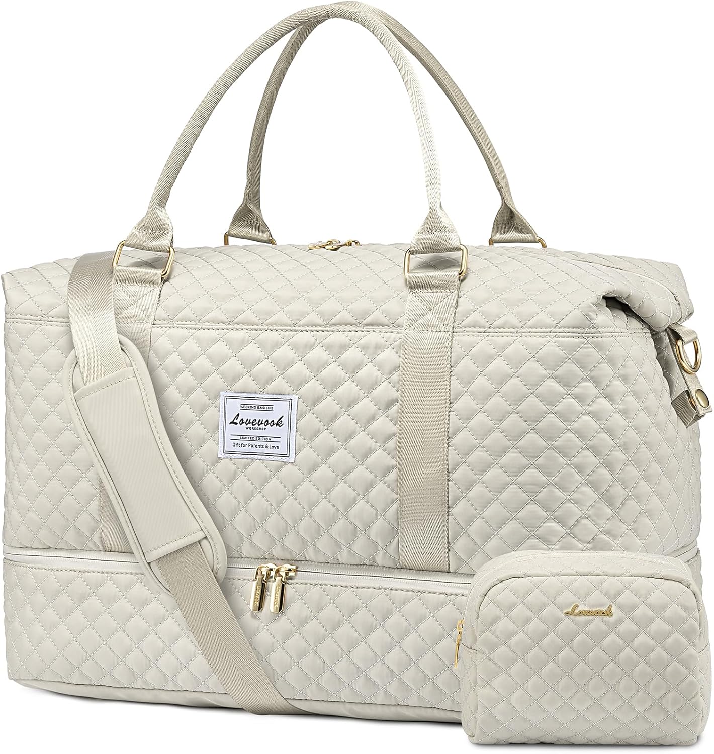 LOVEVOOK Travel Duffle Bag with Shoe Compartment for Women