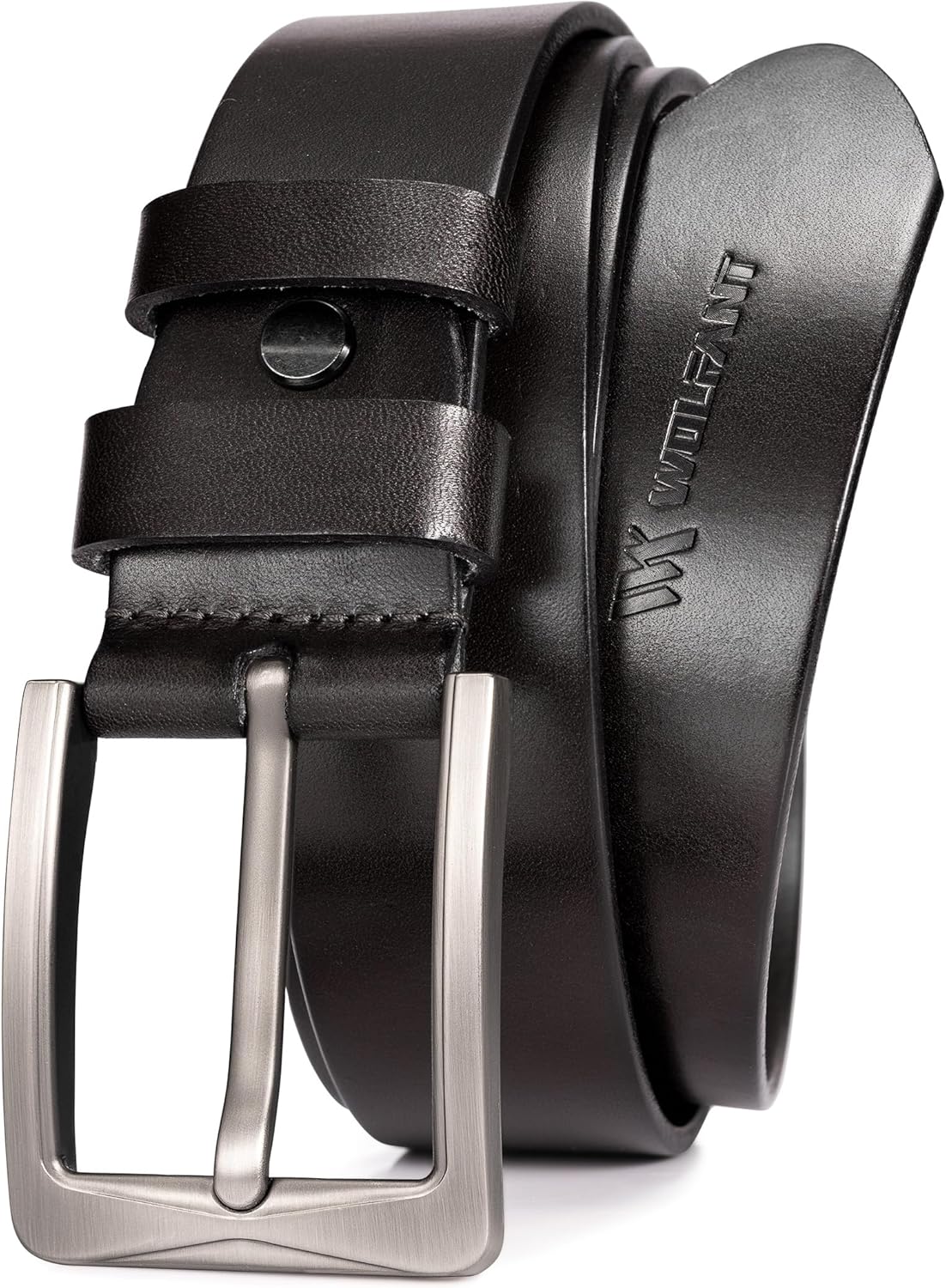 WOLFANT 1.5in Full Grain Leather Belt for Men in Gift Box