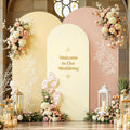 Champagne Cream Arch Backdrop Covers Set of 3 - Stretchy Bridal Photo