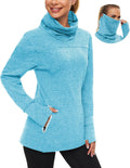 Women Running Fleece Sweatshirt Cowl Neck Pullover - Warm & Versatile