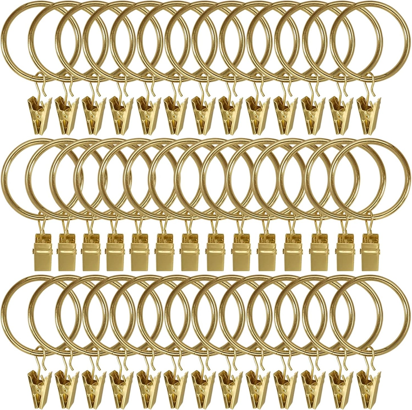 Gold Curtain Rings 1.5 Interior Diameter - Set of 40