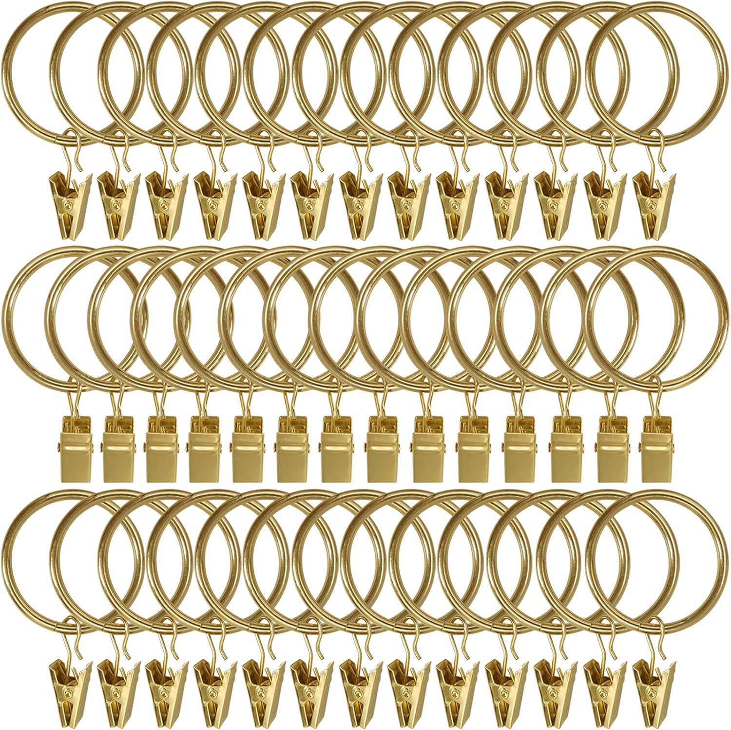 Gold Curtain Rings 1.5 Interior Diameter - Set of 40