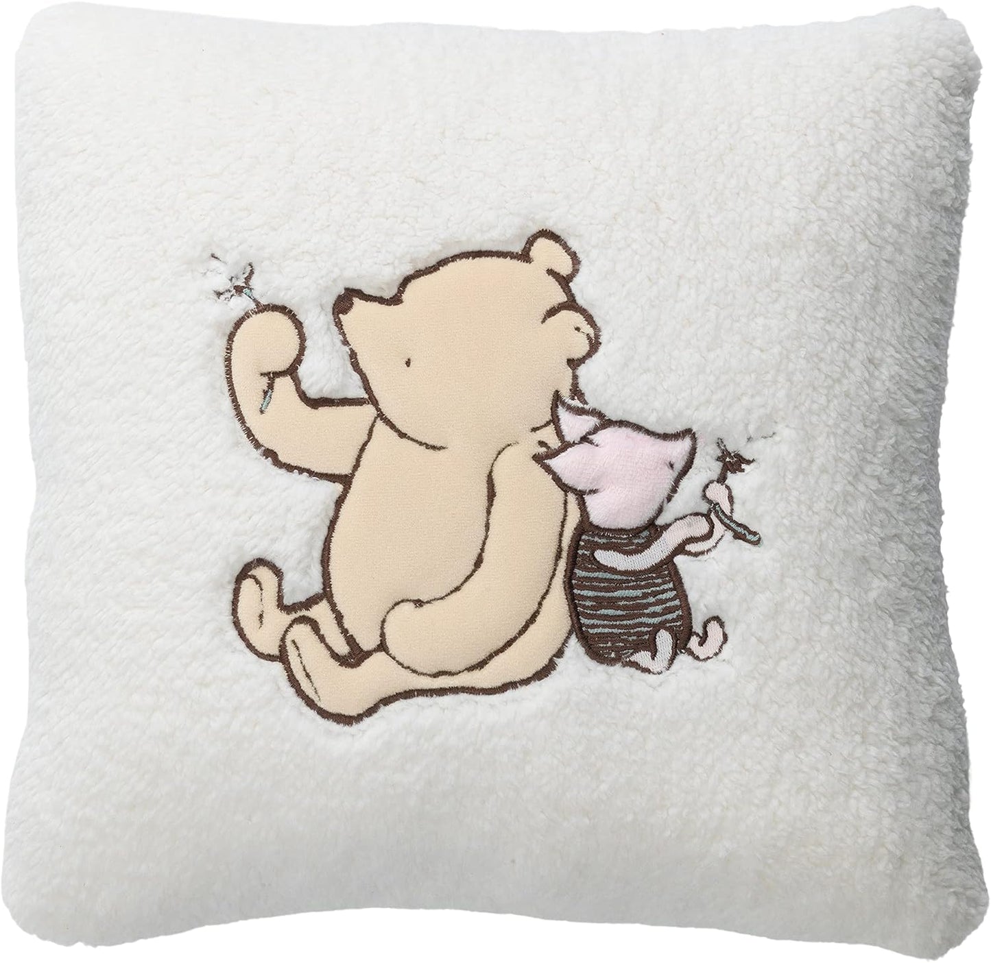 Lambs & Ivy Storytime Pooh Soft Faux Shearling Nursery Pillow