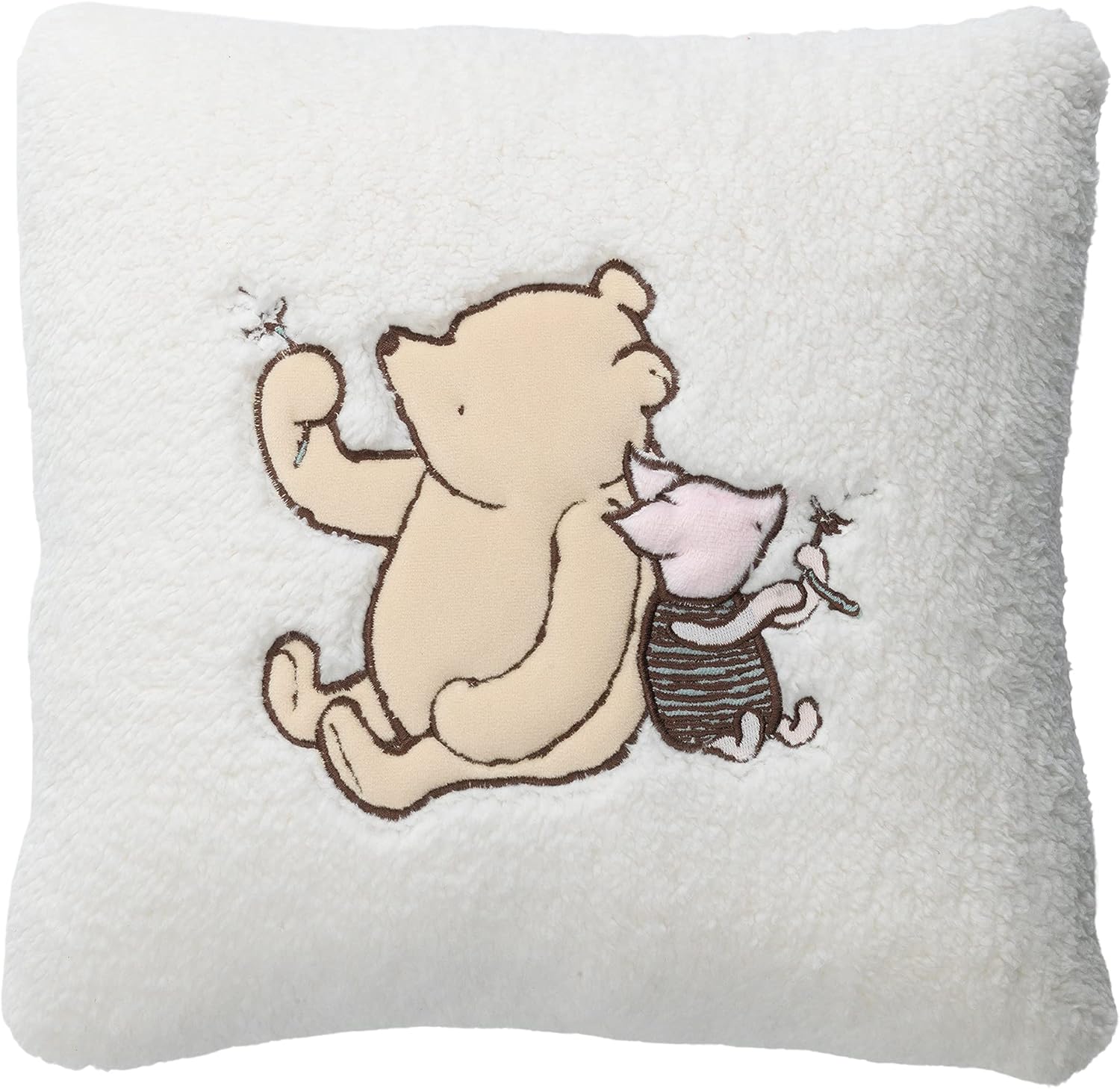 Lambs & Ivy Storytime Pooh Soft Faux Shearling Nursery Pillow