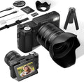 FLATIC 6K Digital Camera 64MP Vlogging Camera - Flip Screen & Tripod
