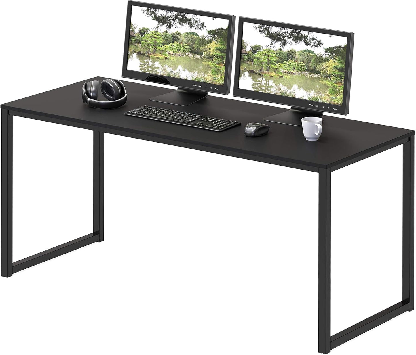 SHW Mission Home Office 48-Inch Computer Desk in Sleek Black - Streamline Your Workspace!