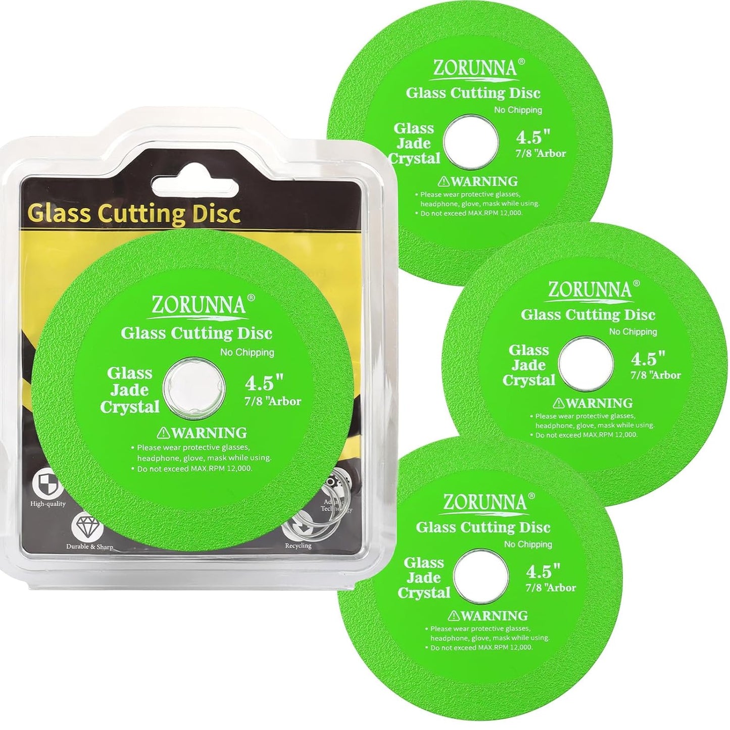 ZORUNNA Glass Cutting Disc 3-Pack - Precise Glass & Tile Cutting